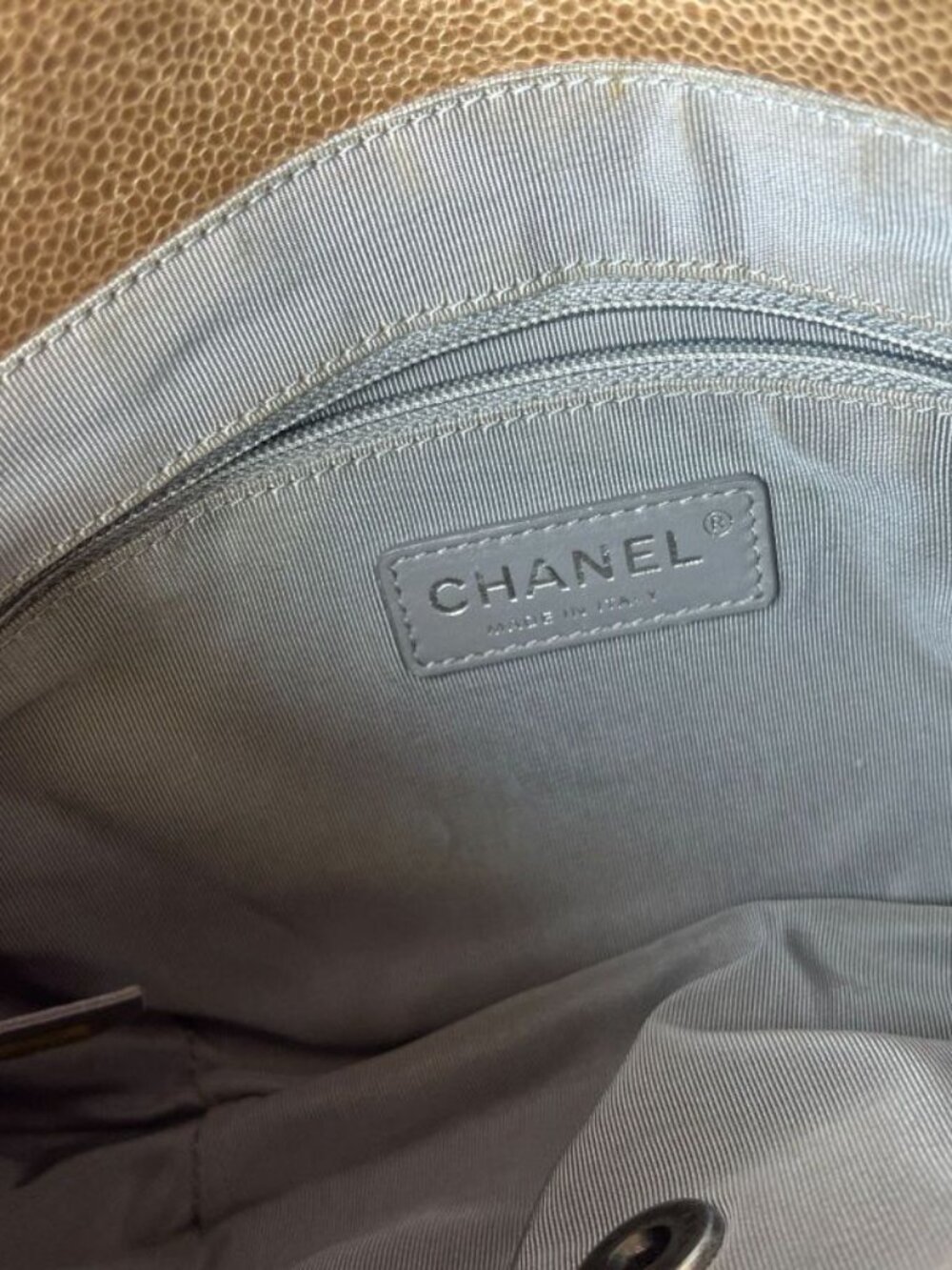 ★SOLD★ Chanel CC Logo Quilted Chain Shoulder Bag Brown Caviar Leather Vintage - Picture 15 of 16